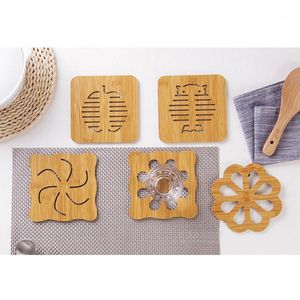 Mats & Pads 1 Pcs Isolation Pad Wooden Insulation Mat Heat Resistant Kitchen Coasters For Cup Bowl HG991