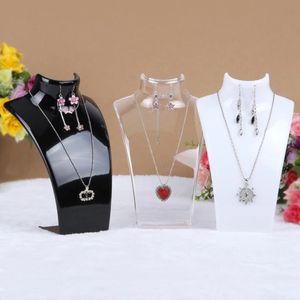 Akryl mannequin halsband display byst stativ smycken hållare rack för halsband hänge