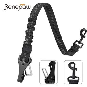 BenePaw Bungee Bungee Cão Cinto de Assento 2 em 1 Latch Bar Anexo Elastic Reflexivo Pet Safety Cinto Universal Veículo Viagem LJ201112