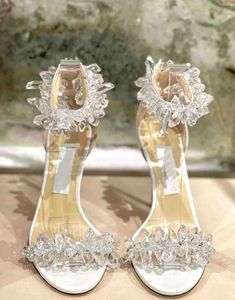 Sapatos de Noiva de Casamento -- Marcas de Verão Sandálias Maisel Lxuxry Cristal / Cristal Feminino Saltos Altos Requintados Sapatos Femininos Com Caixa.EU35-43