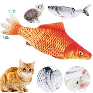 2022 Lanciare Pesce Gatto Giocattolo Realistico Peluche Bambola elettrica Divertenti Animali interattivi Masticare Morso Giocattolo floscio Perfetto per l'esercizio del gattino