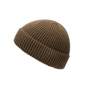 Зимняя вязаная шляпа Новый дизайн Мужские шапочки Короткий Skullcap Открытый лыжный капот Унисекс сплошной цвет шанса шапка Brimless Hip Hop