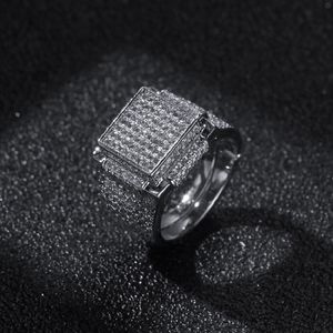 Mens Diamond Stones Iced Out Rings de alta qualidade Moda Gold Silver Ring Jóias Hip Hop