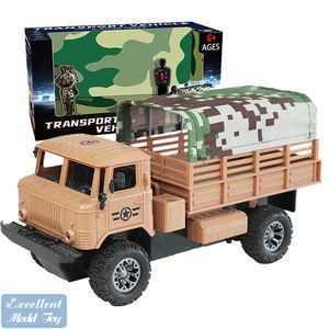 EMT TK2 Remote Control 4 Channels Off-Road Military Truck Toy,Transporter Bright LED Lights Detachable Shed, Christmas Kid Boy Gift, USEU