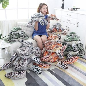 Kawaii Peluche Simulation Schildkröte Tier Plüsch Baby Spielzeug Juguetes Baumwolle Gefüllt Familie Dekoration Sofa Kissen Kissen Wohnkultur T200901