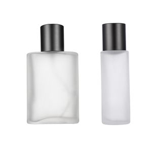 Bottiglia di profumo in vetro smerigliato da 50 ml Bottiglie spray in alluminio da viaggio portatili Bottiglia vuota spray riutilizzabile personalizzata V4