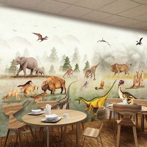 Niestandardowe zdjęcie Fototapeta 3D Dinozaur Zwierząt Wallpaper salon Pokój dziecięcy Sypialnia Wall Home Decor Papel de Parede