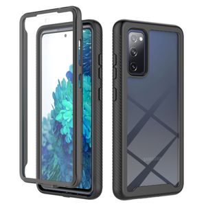 Полная защита отборочных чехлов для Samsung Galaxy S20 Fe S21 Plus Soft TPU + Pet Front Pleam Clear Clear Carry Card PC задняя крышка