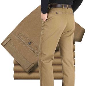 Novo design outono casual homens calças algodão solto macho calça alta cintura reta calças de moda calças de moda homens mais tamanho 42 g0104