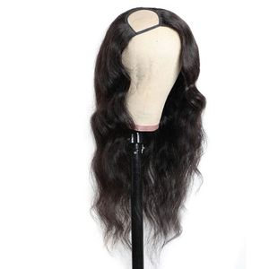 Body Wave U Part Peruki 100% ludzkich włosów dla czarnej kobiety 150% gęstość Blue U Shape Wig Wig Remy Hair