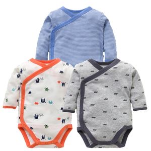 3 pezzi / lotto vestiti della neonata Set maniche lunghe cartone animato stampato vestiti del neonato neonato 100% cotone tute del bambino infantile 3-12 mesi LJ201023