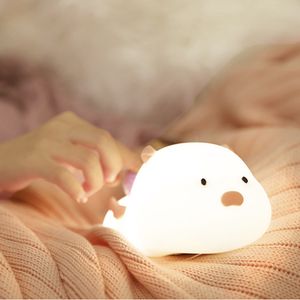 귀여운 돼지 7 색 컬러 LED 야간 조명 USB 충전식 가정 장식 크리 에이 티브 어린이 선물