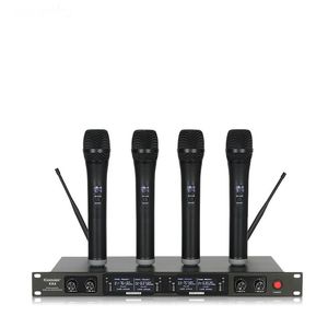 Free shipping! Professional UHF Wireless Microphone Karaoke System with Four Handheld Transmitter Microfone