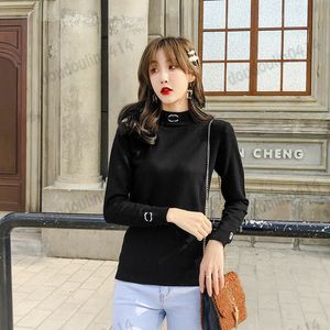 Web kändis tröja för kvinnor vinter koreanska versionen slim fit semi turtleneck långärmad blus pullover för kvinnor