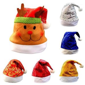 Decorazioni natalizie Pupazzo di neve Modello Multi-disegni Cappelli Babbo Natale Bambini adulti per la decorazione del negozio di casa della festa di Natale1