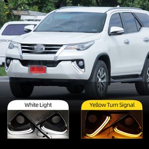 LED DRL Daytime Running Lights For Toyota Fortuner 2015 2016 2017 2018 Daylight turn Signal lamp Style