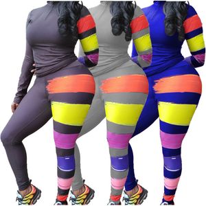 Bayan Giyim Uzun Kollu Kıyafetler 2 Parça Set Marka Sportsuit Kazak + Legging Tops + Pantolon Kadın Giysileri Jogger Spor Suit KLW5757