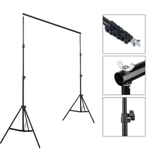 米国在庫照明スタジオアクセサリー調整可能背景スタンドクロスバーキット2×3m写真写真ビデオのための2×3m写真ブラック
