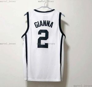 Ucuz Gianna # 2 Basketbol Formaları Beyaz Siyah Huskies Dikişli Erkek Kadın Gençlik XS-5XL