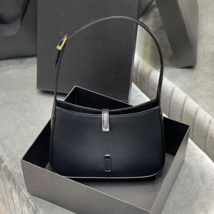 Hochwertige Achseltaschen, modische Taschen, Hobo-Crossbody-Umhängetasche, klassische Designer-Handtaschen aus Leder für Damen, schlichte Buchstaben-Leinen-Unterarm-Streu-Tote-Taschen MM Schwarz