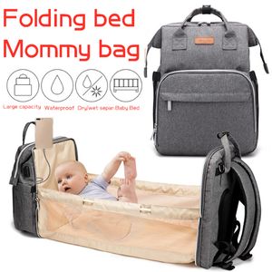 Baby Bed Crib Diaper Bag Backpack for Mom Waterproof Multifunctional Portable Diaper Bag Baby Travel Backapack Baby Bed 201120
