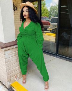 Plus size 2X Women outfits fall winter tracksuits solid color top+Harem Pants two piece set loose sweatsuits long sleeve sportswear 4240