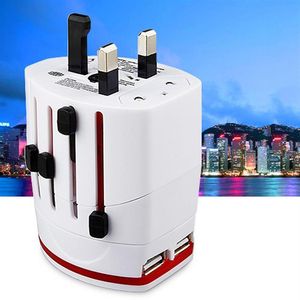 Wholesale usb power plugs for sale - Group buy All In One Dual USB Port and US UK AU EU Universal Travel Adapter AC Power Plug Adaptor White black DHL free shipinga33a13
