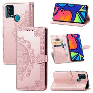 Folio Cover Premium Läder Plånbok Präglat Mandala Drop Resistant Case för Samsung Galaxy M21S F41 M31 A01 CORE A71 A51 A11 A41 A31 A21 M21