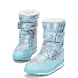 جديد كبير الحجم سميكة الدافئة الفراء ماء أزياء الأطفال الشتاء للأطفال أحذية الثلوج JSH-M904 201130