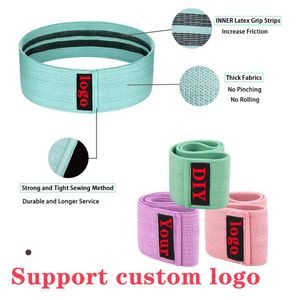 3 st Custom Resistance Bands Elastic Tyg Booty Bands Set Non-Slip Cirkel Loop Workout Bands Butt Ben Lår Höft Trainer Q1225