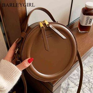Shoulder Bags Crossbody for Women Luxury Handbags Designer Leather Round Female Purse 220207