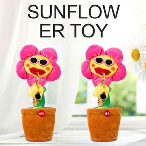 Shaking Baby Toys Dancing Singing Flower Saxophone Suower Stuffed Plush Music Electric Toy for Baby Kids Brithday Gifts G1224