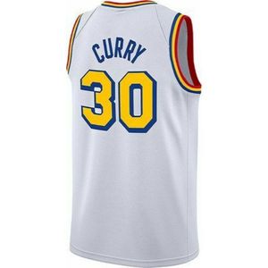 Individuell genähtes weiß-gelbes Curry #30 Hardwood Classic Swingman-Trikot XS-6XL Herren Throwbacks Basketball-Trikots Günstige Männer Frauen Jugend Jer