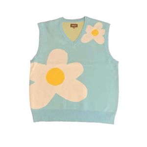 New men Luxury golf Flower Le Fleur Tyler The Creator Knit Casual Sweaters Vest sleeveless Asian Plug Size High Drake #M12 201120