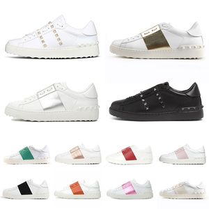 Damen-Herren-Kleiderschuhe, weiß, schwarz, Leder, lässig, modisch, Buchstaben, flache Turnschuhe, Nieten, Nieten, Low-Top-Sport, Herren, lässig, Komfort, Sneaker, Freizeit, authentisch