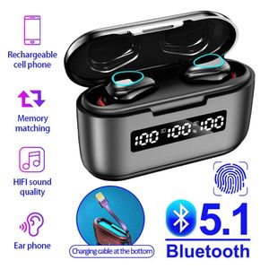 G40 Wireless Bluetooth Earphone 5.1 TWS Headphone LED Display Touch Control HiFi Stereo Earbuds Power Bank Headset With Mic