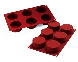 Cylinder Baking 3D Mould Silicone Molds for Muffin Cupake Dessert Round Molds Pastry Chocolate Soap 6 Cavity Bakeware