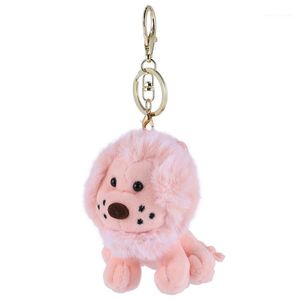 Keychains 1pc Lovely Key Holder Lion Keychain Unique Ring Decoration Bag Pendant For Decor Use (Pink)1