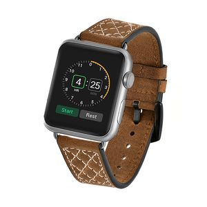 Sales Apple Watch toptan satış-Satış Izgara Deri Kayış Apple İzle Çılgın At Spor Bantları Serisi Akıllı Kordonlu Saati Aksesuarları