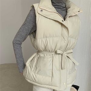 Colorfaith vår höst kvinnor jackor väst quilted puffer parkas högkvalitativ spets upp oversize ärmlös kappa cov2618 211220