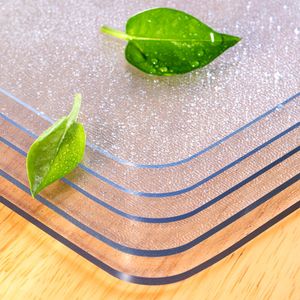 Slow Tree Soft Glass Tracloth Transparent PVC Table täcker vattentät oljefast köksbord matta 1.3mm 1.6mm 2mm 3mm 201120