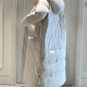 여성용 다운 패션 두꺼운 따뜻한 코트 레이디 코튼 파카 긴 Jaqueta 겨울 재킷 후드 201202