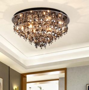 Simple and modern crystal ceiling lamp bedroom lamp warm black led ceiling lighting study room restaurant lamp