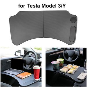 Tavolo per auto Scrivania per laptop per Tesla modello 3 Y Volante universale Mangiare bere cibo Supporto per caffè Supporto per vassoio Supporto da lavoro Sedile