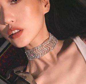 Ожерелья Diamond Choker ожерелье для ее простого воротника Серебряное ожерелье для женщин Chinestone Choker Простое Алмазное Ожерелье