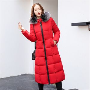 Die koreanische Version der neuen Winter-Kapuzenjacke mit großem Pelzkragen und schlanker Verdickung war eine dünne High-End-Daunenjacke aus Baumwolle in Übergröße 201217