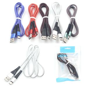 Fishtai Металлический разъем Тип C Кабель USB / Micro USB Быстрое зарядное устройство 2A для Samsung S20 S20 PLUS S20 Ультра S10 S9 S8 Примечание 10/9 1M 3FT с сумкой