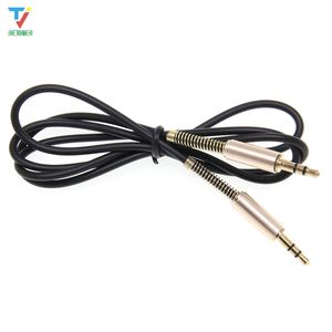 Jack AUX ses kablosu 3.5mm erkek için erkek kablo için telefon araba hoparlör MP4 kulaklık 1 m jack 3.5 bahar ses kabloları 300 adet / grup