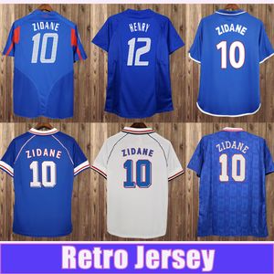 1998 Zidane Henry Mens Retro Futebol Jerseys DJORKAEFF VIEIRA Home Away Camisa de Futebol 2006 2002 GRIEZMANN Uniformes de Manga Curta