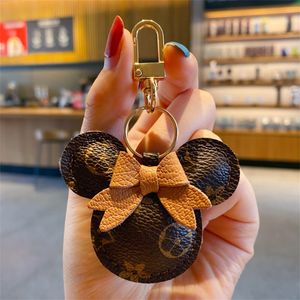 23 accessories designer keychain Mouse Diamond key chain Design Car key chains bag charm Favor Flower Pendant Jewelry Keyring Fashion PU